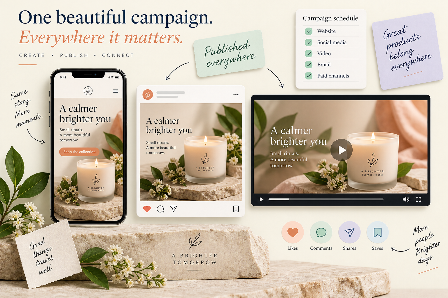 Concept campaign adapted for social posts, phone video and multichannel publishing