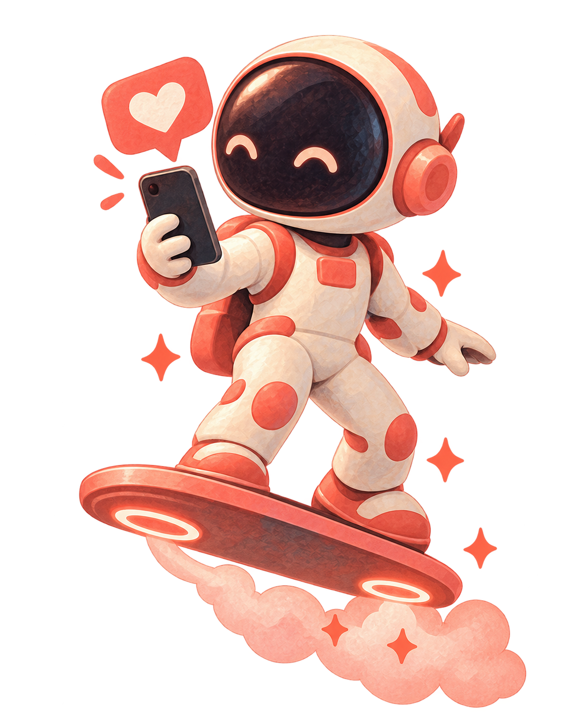 Playful illustration of content in motion