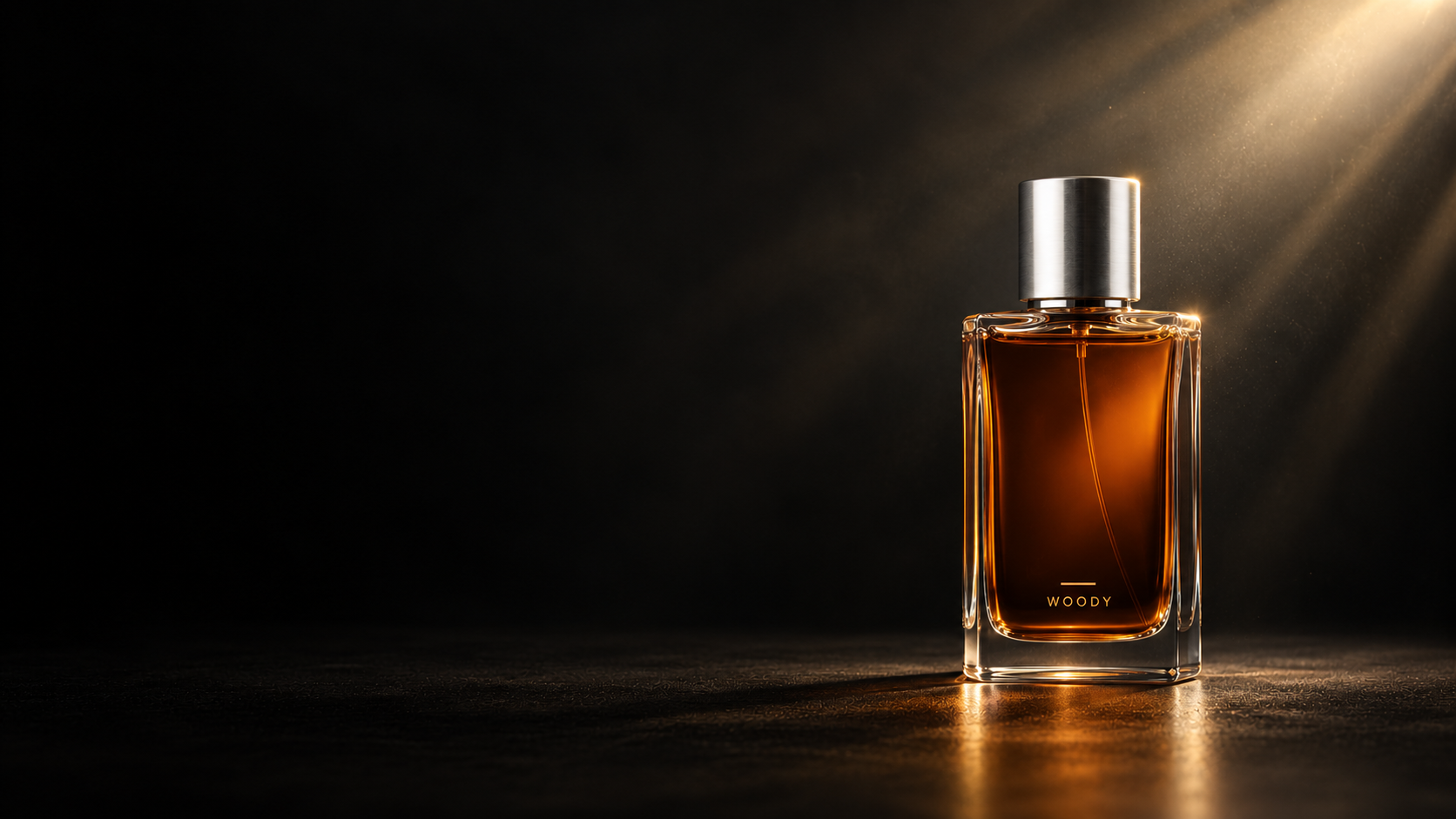 Woody perfume bottle